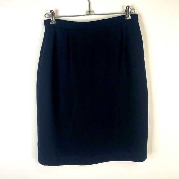 Casual Corner Collectibles Navy blue lined straight skirt sz 4 - Picture 1 of 6